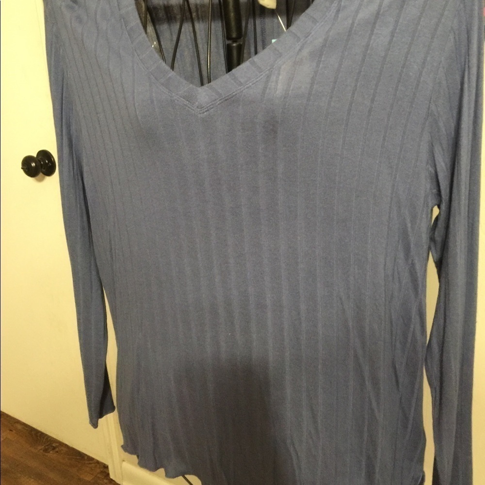 NWT Mote tunic size large stretch casual soft comfy ribbed hi low long sleeve